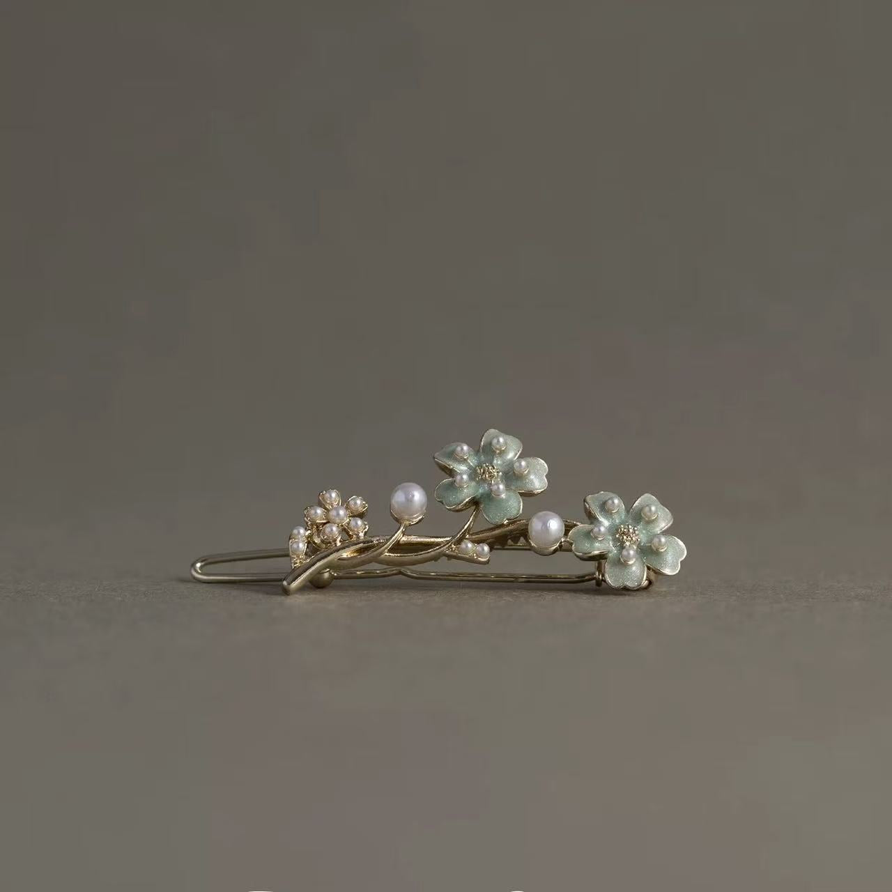 Beau - Floral Branch Bead Detail Hair Pin