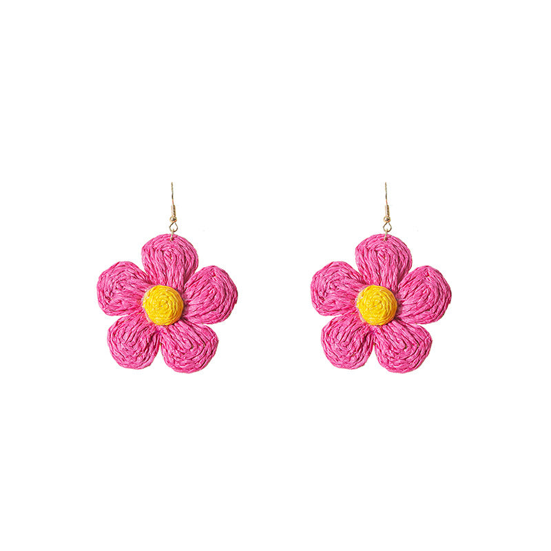 Handmade Woven Floral Earrings