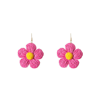 Handmade Woven Floral Earrings