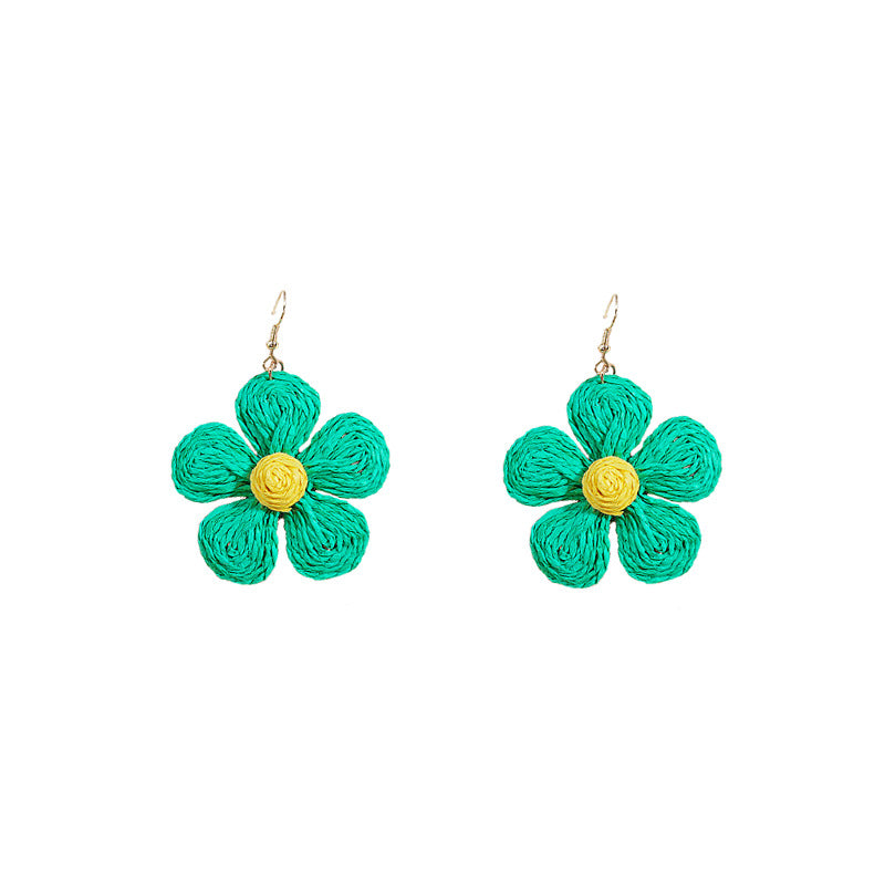 Handmade Woven Floral Earrings