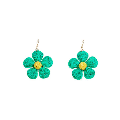 Handmade Woven Floral Earrings