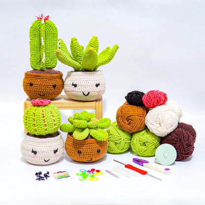 Crochet Beginner DIY Kit - Cactus Set