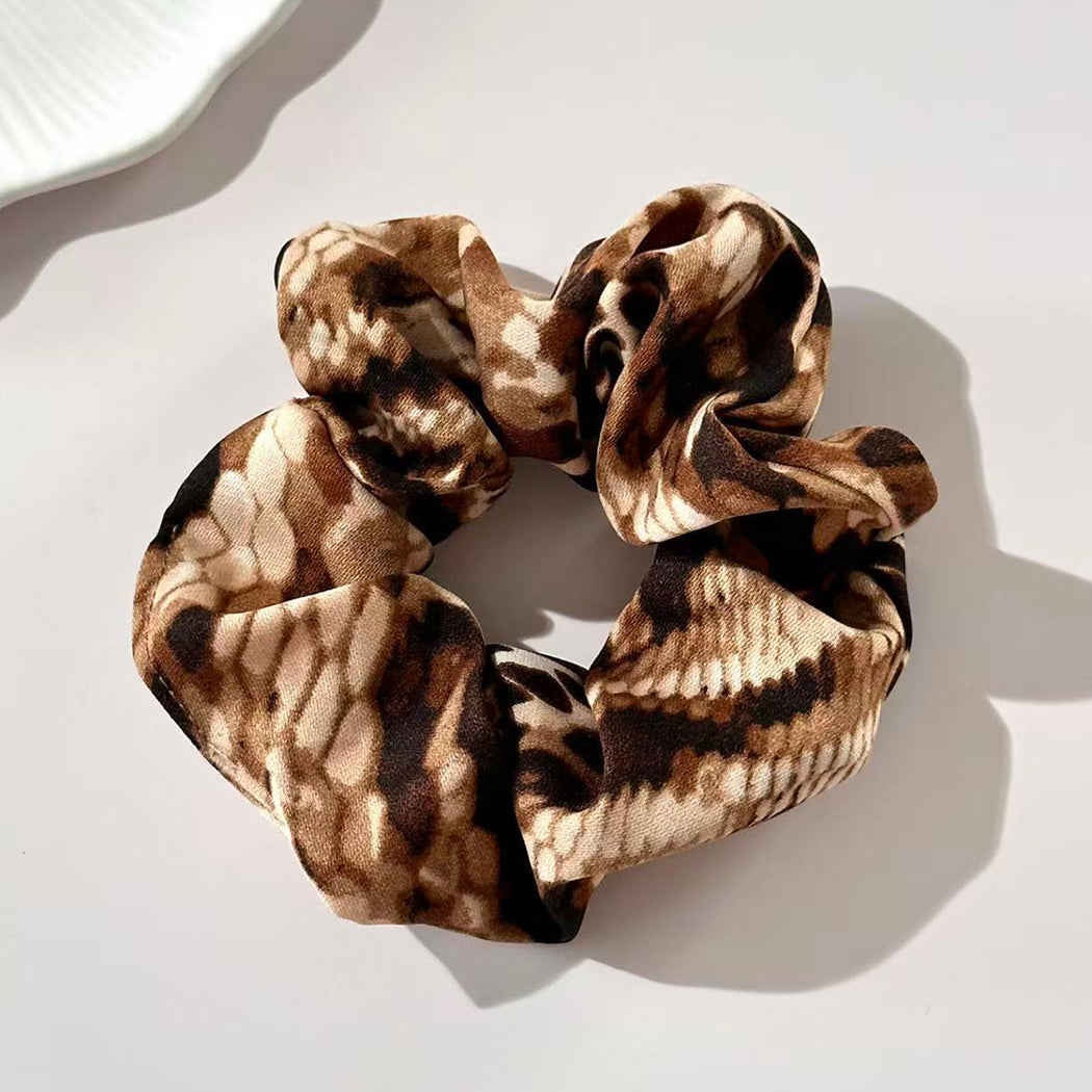Black brown snakeskin oversized scrunchie
