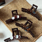 Blue brown and brown red marbled hair claws