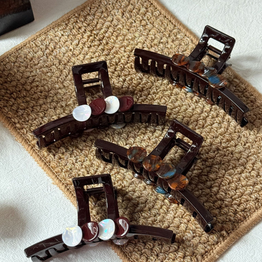 Blue brown and brown red marbled hair claws