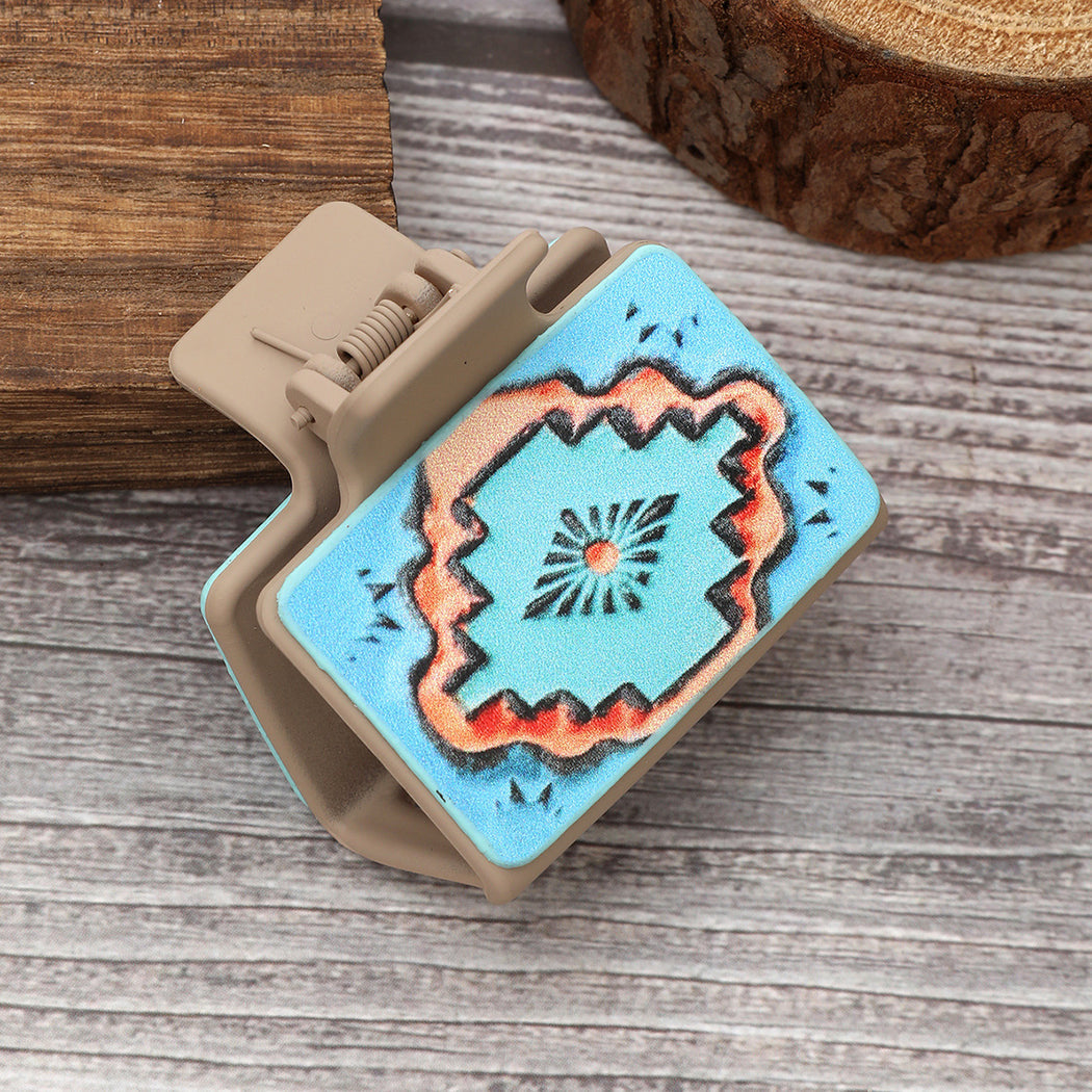 Beau - Turquoise Cactus Motif Hair Claw