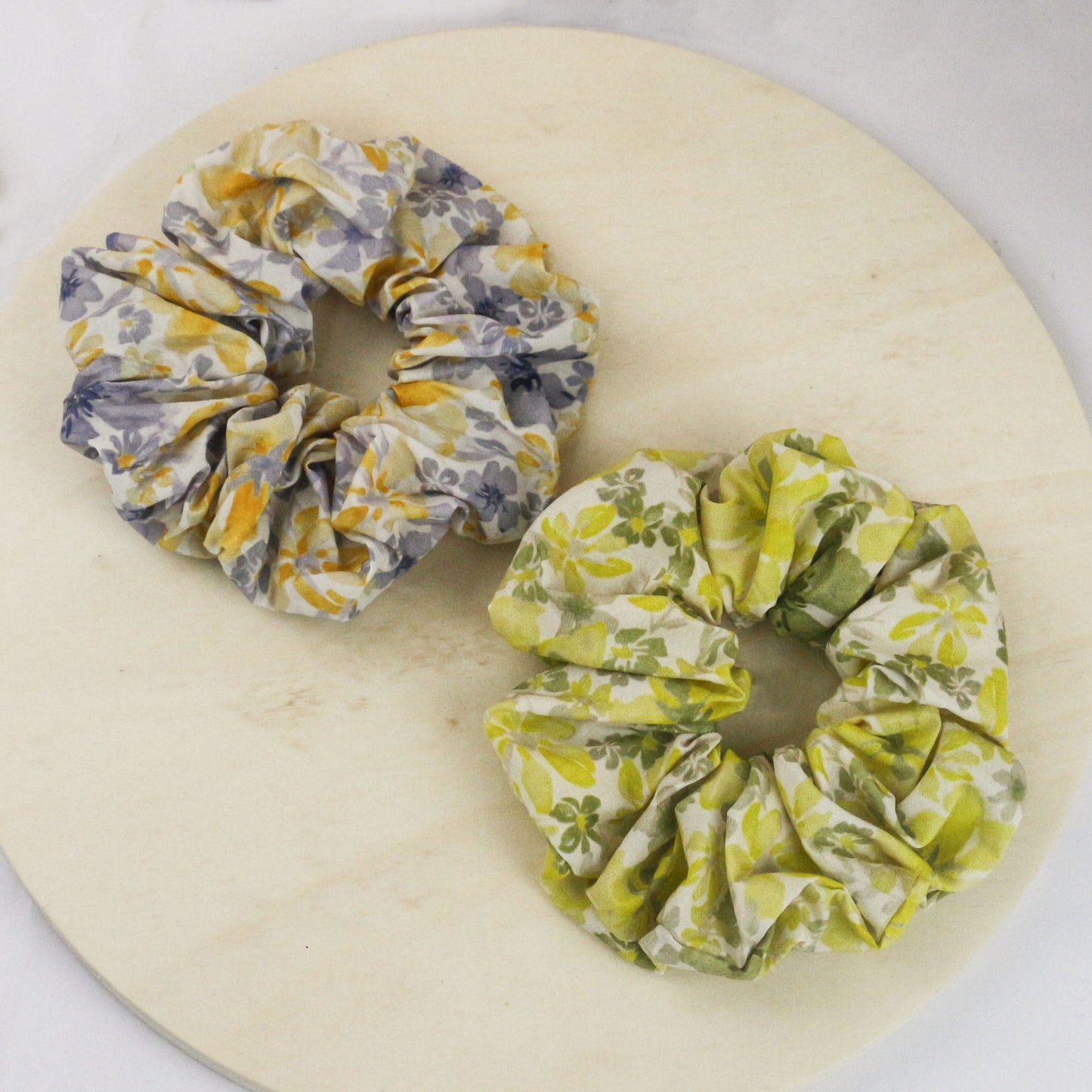 法式油画风碎花大肠发圈清新布艺印花少女扎头发皮筋发饰货源批发
