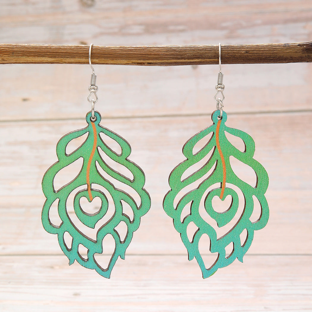 Earedge - Multicolor Abstract Leaf Earrings