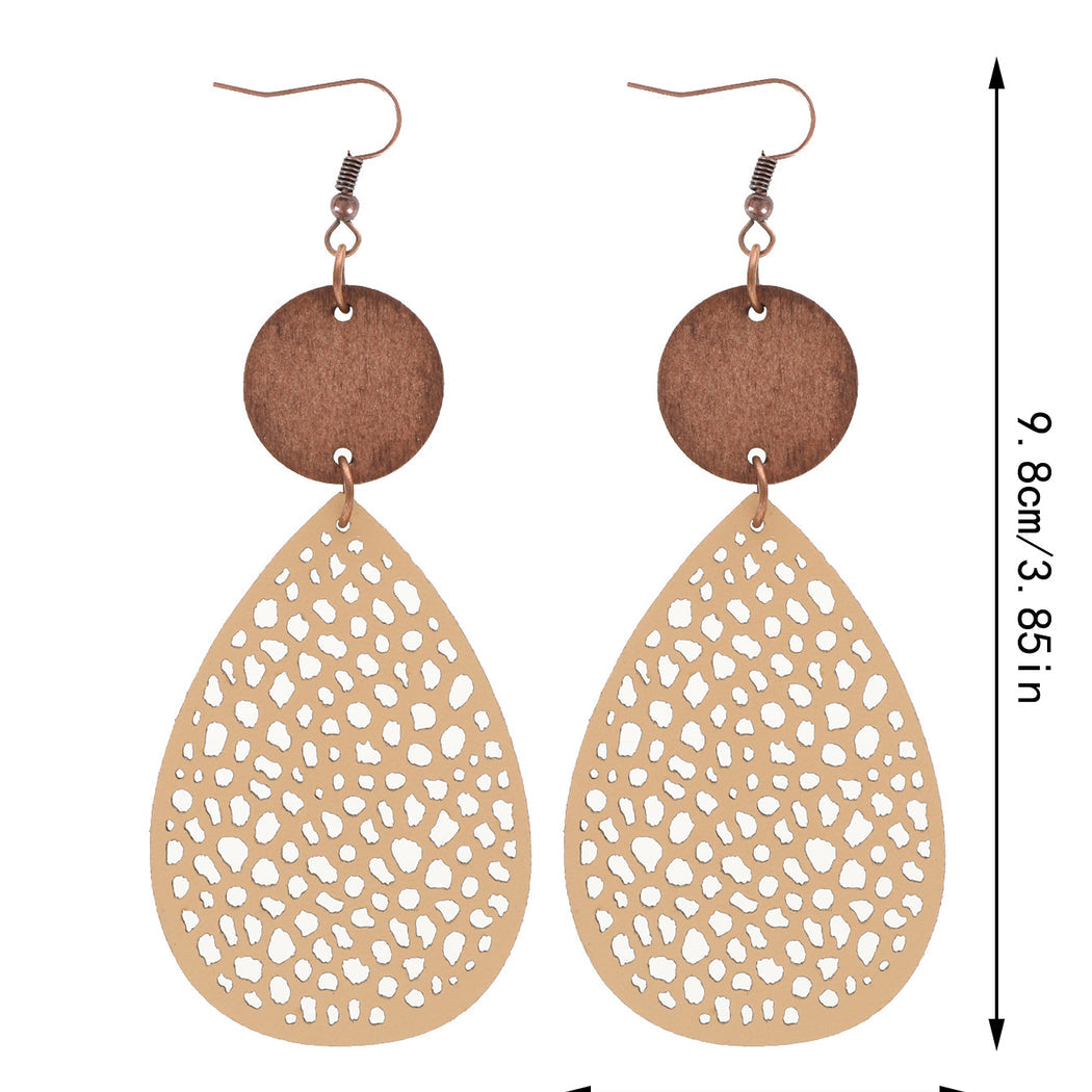 Earedge - Colorful Cutout Teardrop Earrings