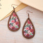 Earedge - Floral Teardrop Drop Earrings
