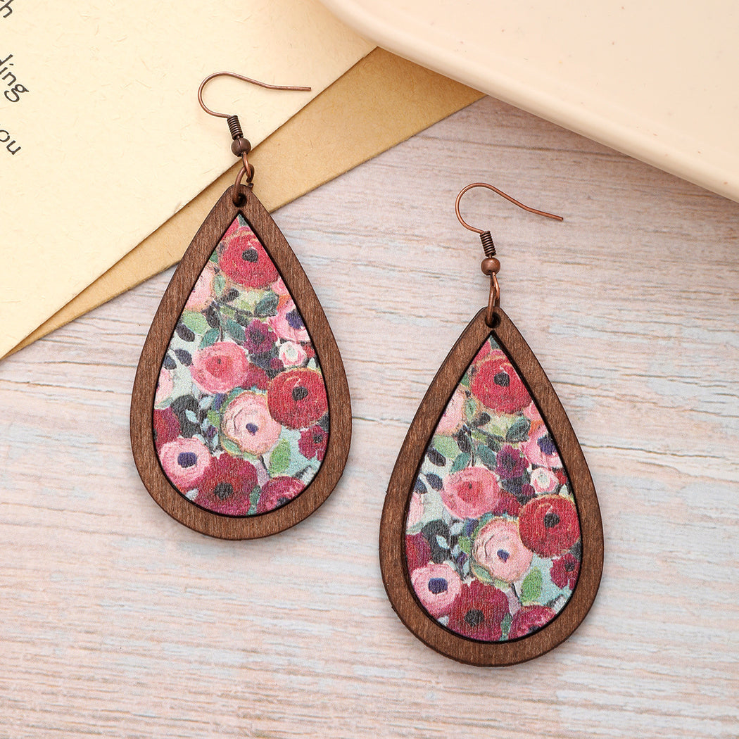 Earedge - Floral Teardrop Drop Earrings