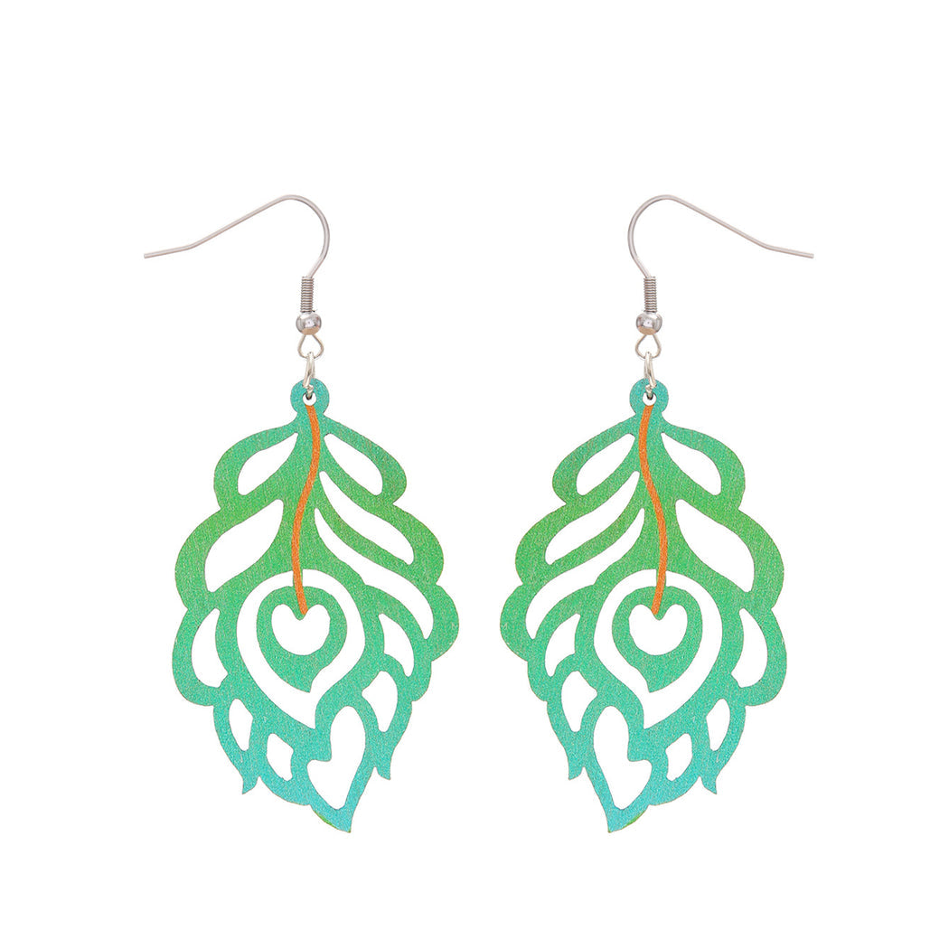 Earedge - Multicolor Abstract Leaf Earrings