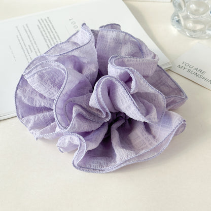 GIFTY - Solid Color Ruffled Scrunchie (4-Layer Design)