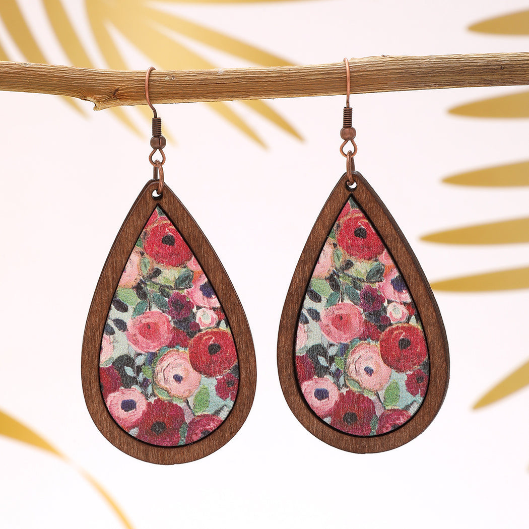 Earedge - Floral Teardrop Drop Earrings