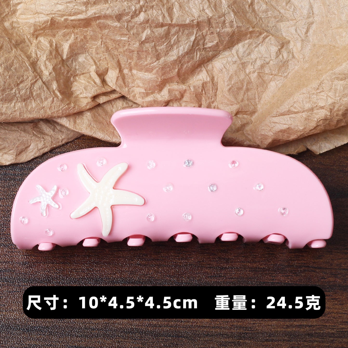 甜美蝴蝶结花朵发夹田园风小雏菊碎花水钻抓夹超仙海边度假鲨鱼夹