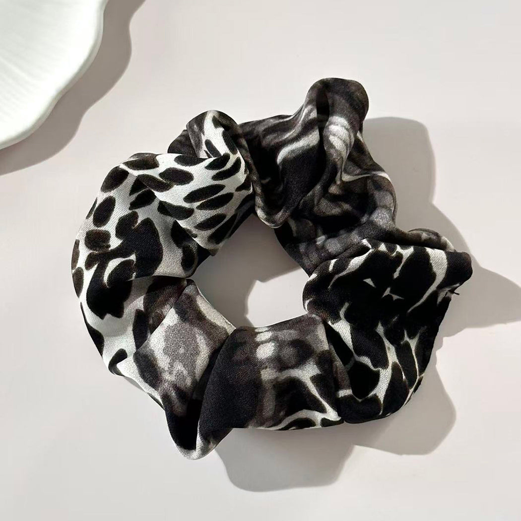 Black gray snakeskin oversized scrunchie