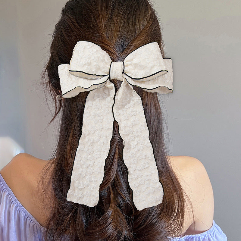 Pleated Fabric Bow Hair Clip