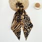 Black green snakeskin ribbon bow scrunchie