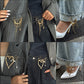 Brovia - Layered Draped Chain Safety Pin Brooch