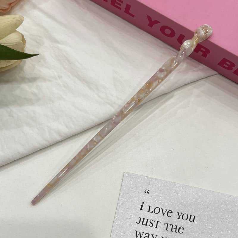 树脂豹纹款发簪简约现代簪子女盘发百搭钗子日常丸子头后脑勺发卡