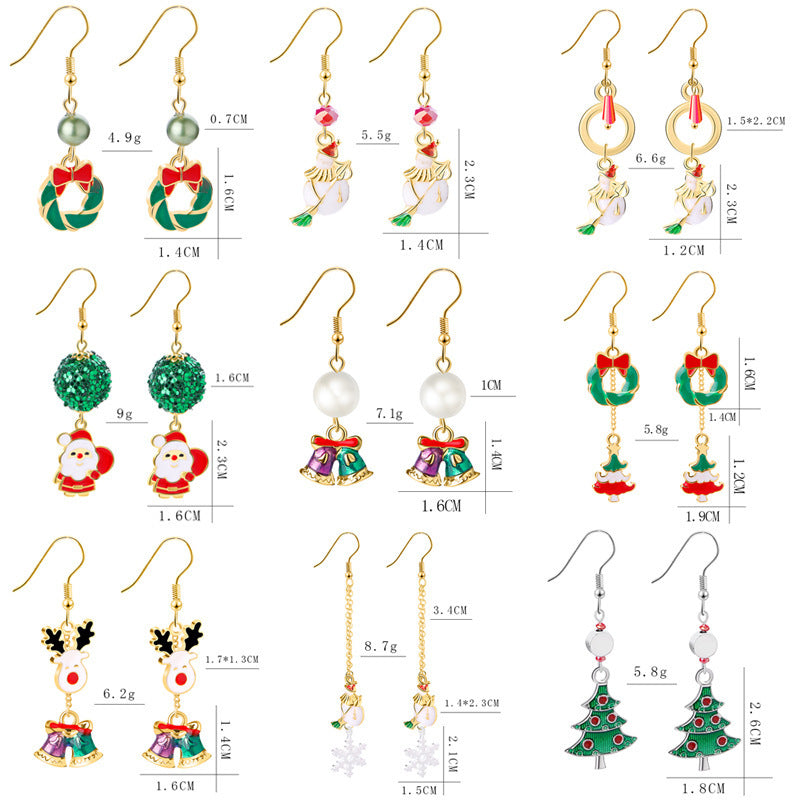 欧美新款饰品 创意个性平安夜圣诞节耳环 流行圣诞老人耳钉耳饰