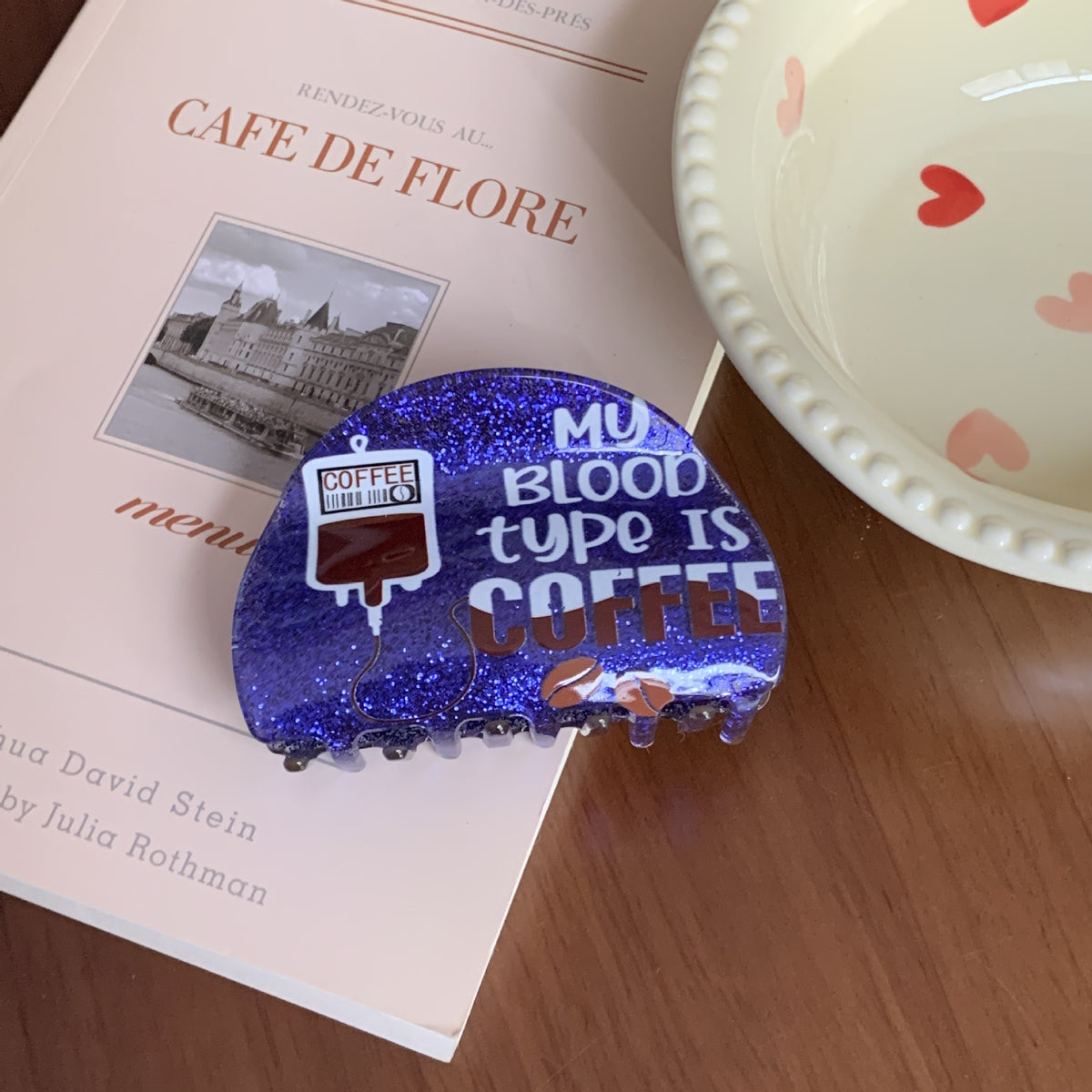 跨境热销新款亚克力coffee英文字母抓夹韩版优雅简约盘发夹发饰