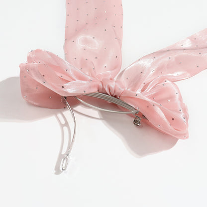 Large Bow Headpiece with Streaming Ribbons Hair Clip