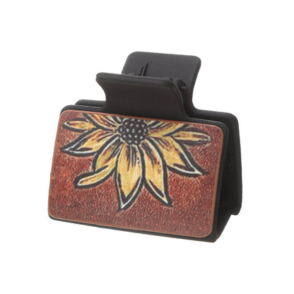 Beau - Sunflower Feather Print Hair Claw