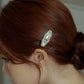 Beau - Green Tulip Oval Hair Clip