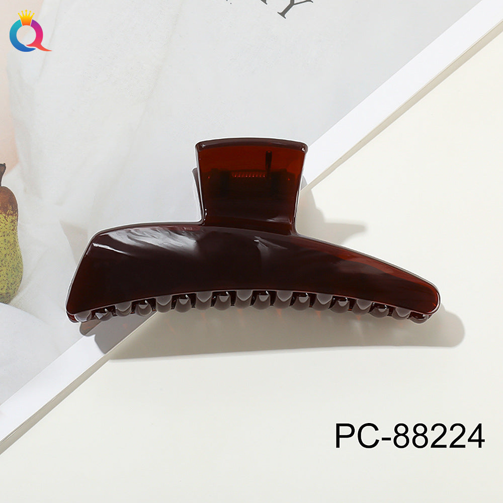 奇阅新款PC纯色发夹女简约高级感抓夹盘发鲨鱼夹清新甜美发饰批发