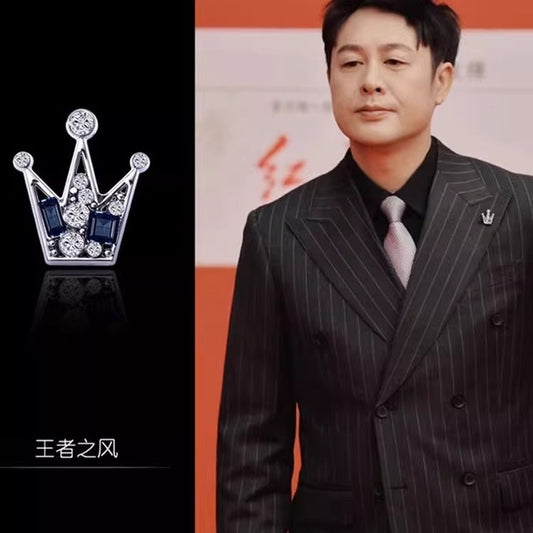 新款气质皇冠胸针男士简约胸花复古徽章装饰高档西装领花衬衫领针