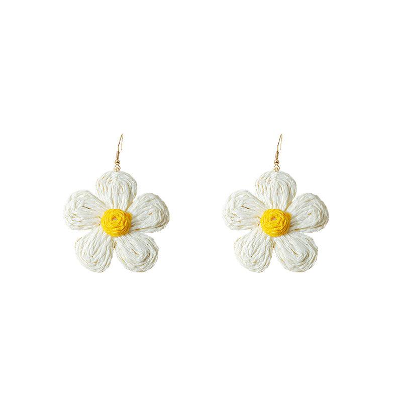 Handmade Woven Floral Earrings