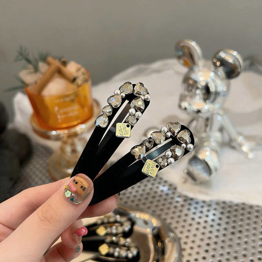 Beau - Rhinestone-Embellished Heart Hair Clip