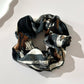 White green snakeskin oversized scrunchie