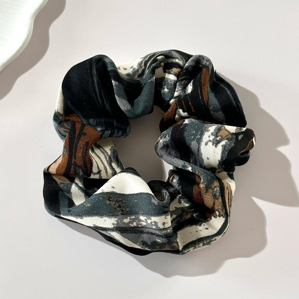 White green snakeskin oversized scrunchie