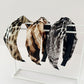 Three snakeskin crossed wide headbands