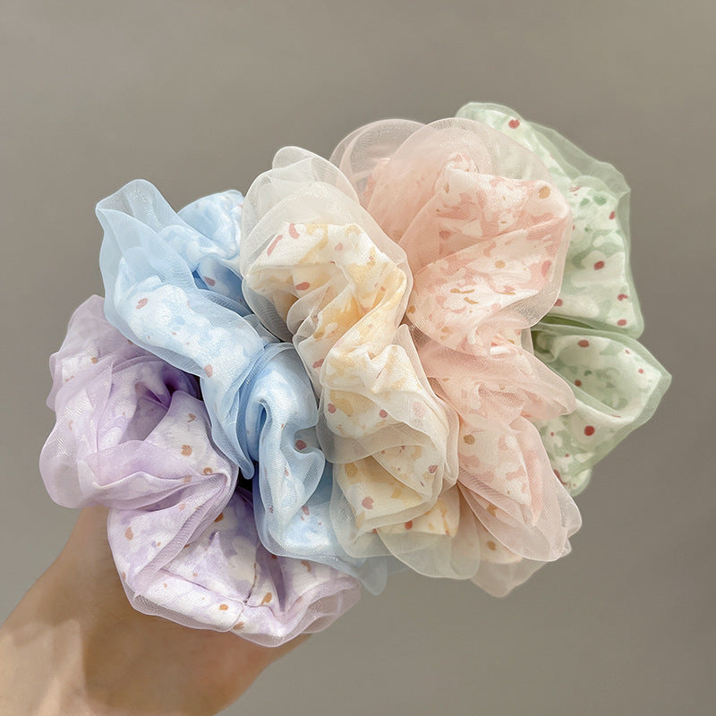 GIFTY -  Double-Layer Mesh Daisy Scrunchies