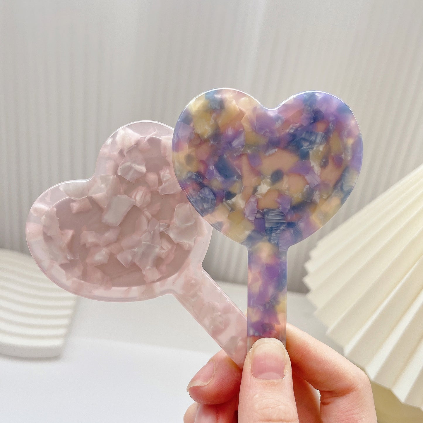 Mirroray - Heart-Shaped Acetate Hand Mirror