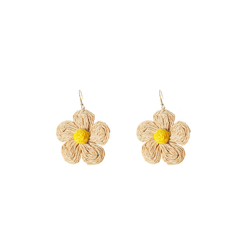 Handmade Woven Floral Earrings