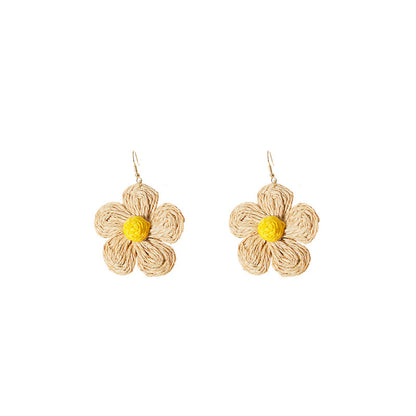 Handmade Woven Floral Earrings