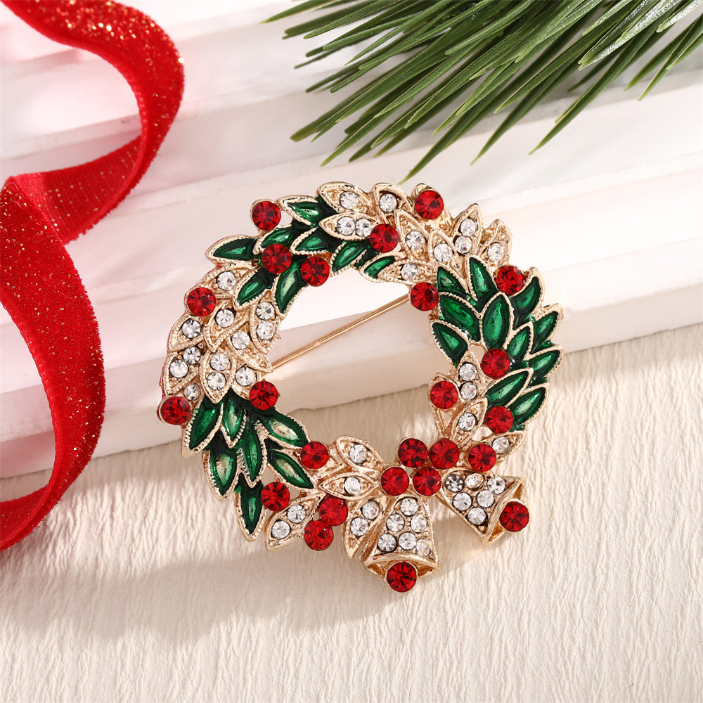Brovia - Christmas Red Green Motif Brooch
