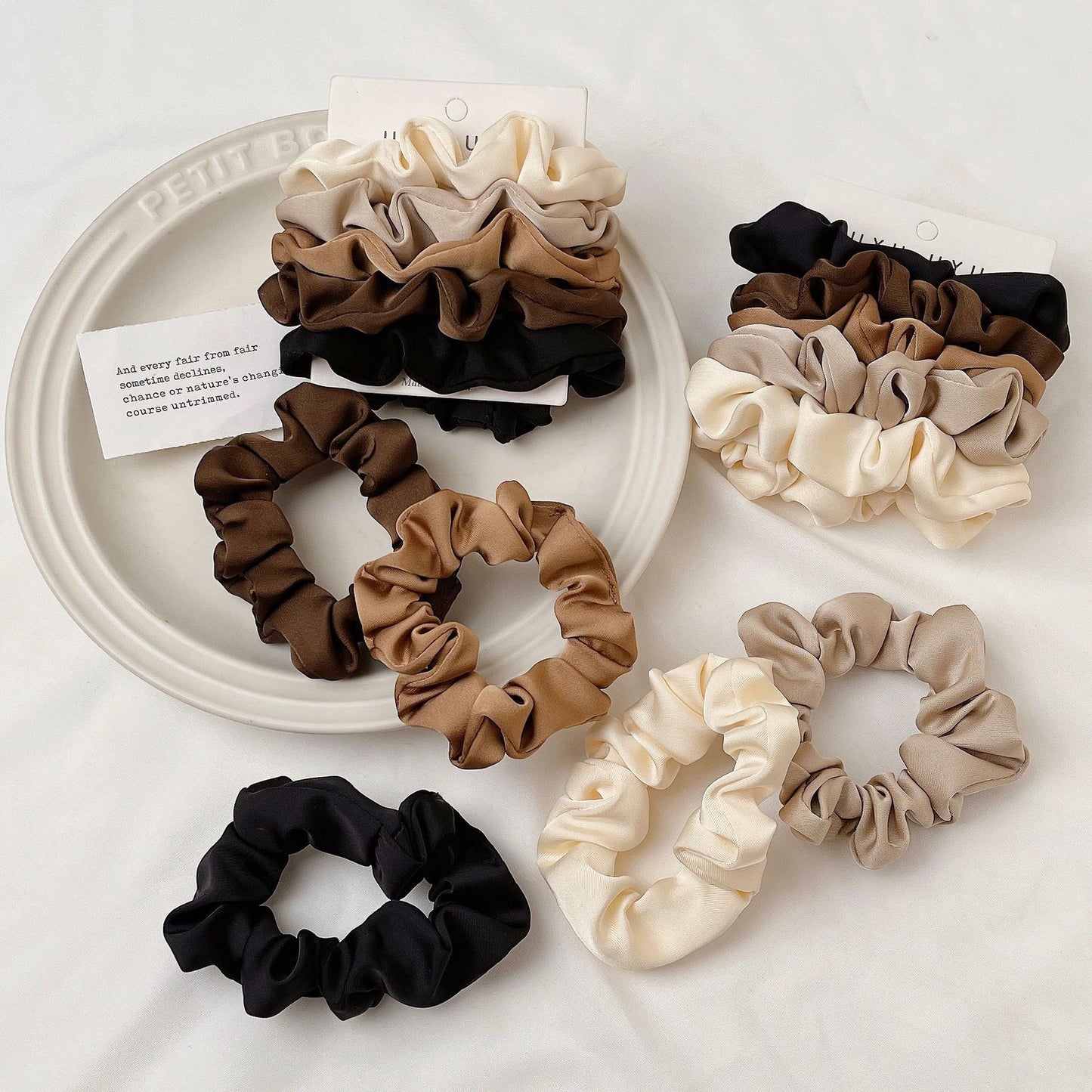 GIFTY - 5PCS Satin Hair Scrunchies Set