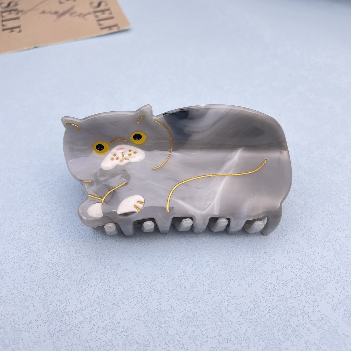 Cat Acetate Hair Claw Clip