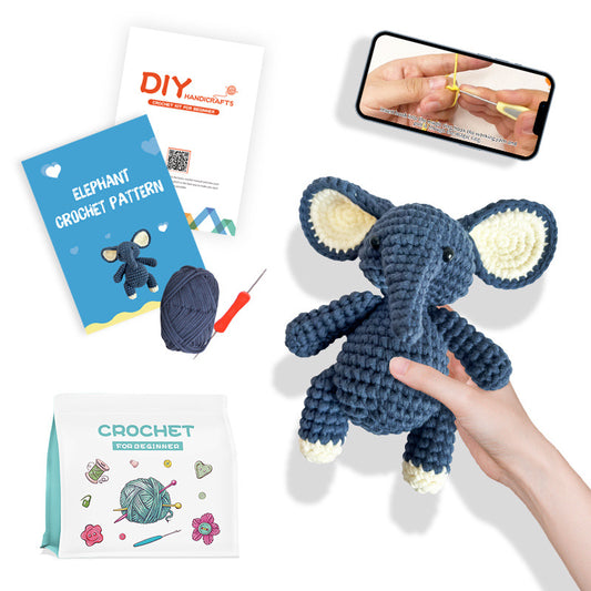 Crochet Beginner DIY Kit - Elephant