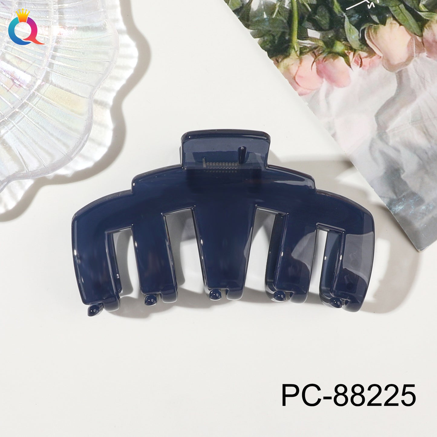 奇阅PC高端亮油机械抓夹后脑勺盘发鲨鱼夹简约高级感发夹发饰批发