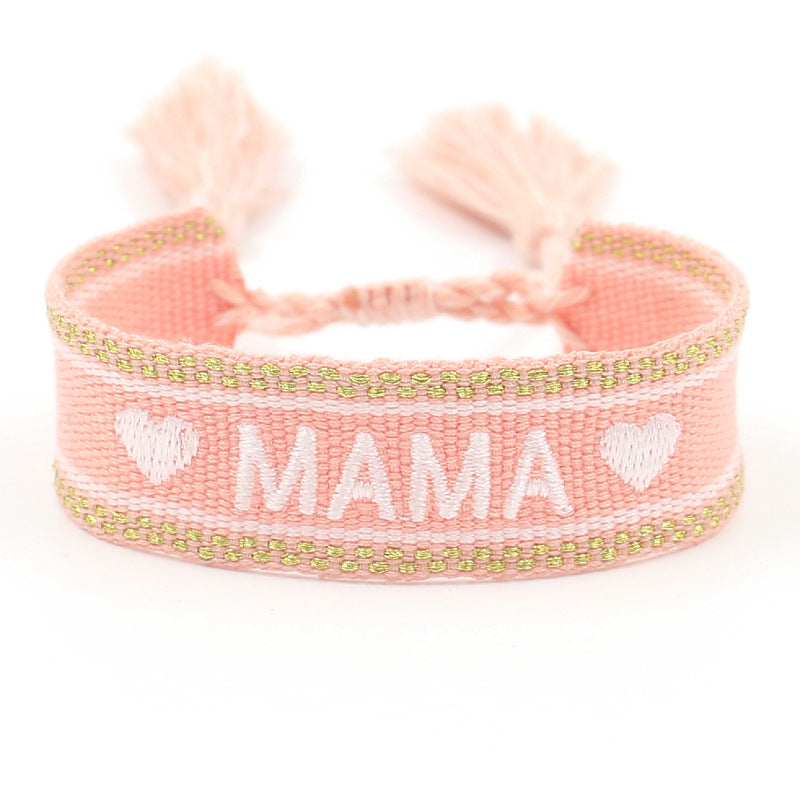 Mother's Day Gift: Woven Bracelet with Tassel Embroidery