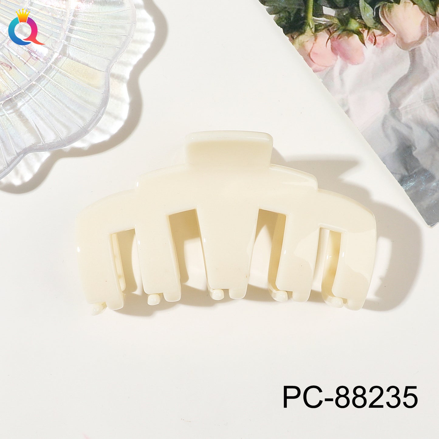 奇阅PC高端亮油机械抓夹后脑勺盘发鲨鱼夹简约高级感发夹发饰批发