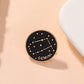 速卖通热销爆款十二星座合金圆形胸针创意设计金色字母款烤漆徽章