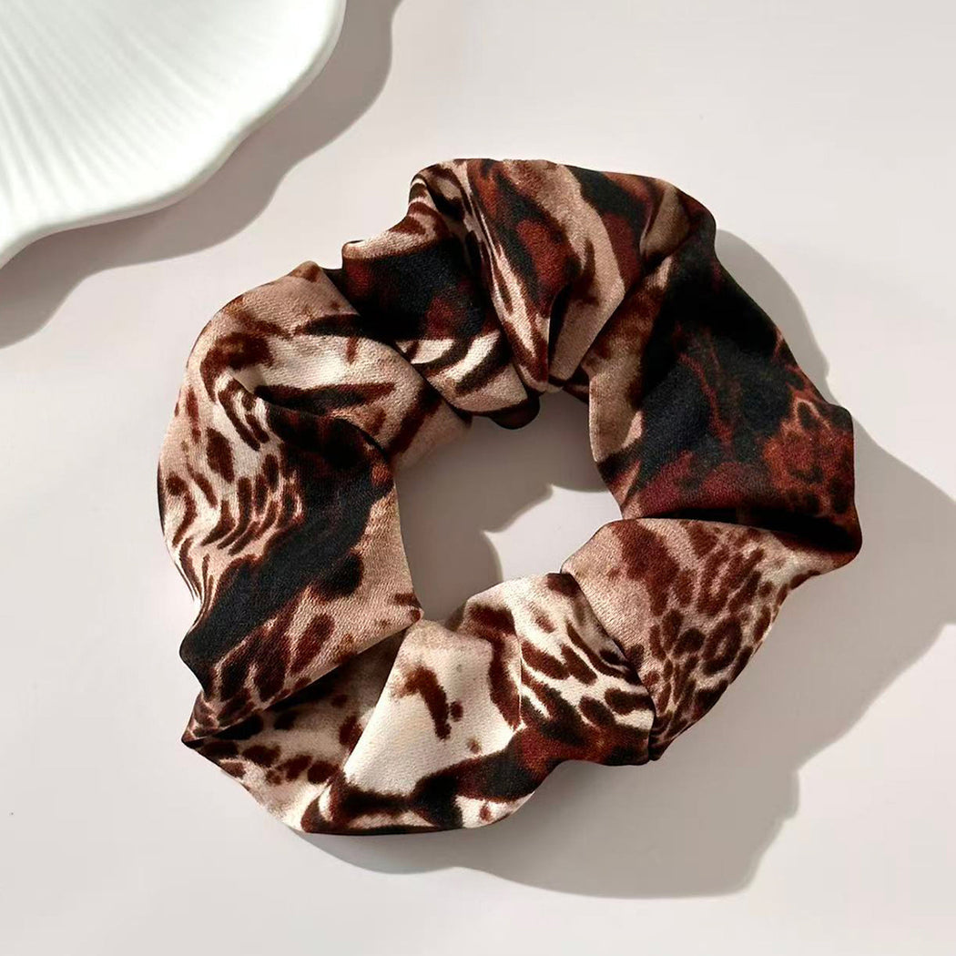 Red brown snakeskin oversized scrunchie