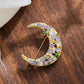 Brovia - Crescent Moon Clustered Detail Brooch